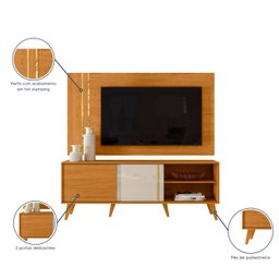 Rack com Painel para Tv até 65 Polegadas 2 Portas Cronos - 4