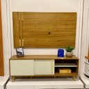 Ver imagem 3 de Rack com Painel para TV até 60 Polegadas 160CMX147,5cm 2 Portas Cronos Marrom