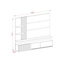 Ver imagem 4 de Painel Ripado para TV até 65 Polegadas com LED 200CMX167,5cm 2 Portas Atena Marrom