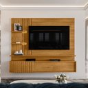 Ver imagem 1 de Painel Ripado para TV até 65 Polegadas com LED 200CMX167,5cm 2 Portas Atena Marrom