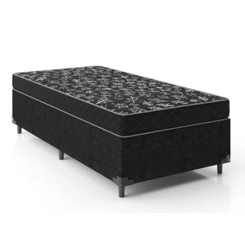 Cama Box Solteiro Conjugada Ortopédica 88x188 Preto