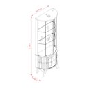 Ver imagem 4 de Cristaleira para Sala de Jantar 4 Portas Vidro Curvo com Espelho Led e Nicho Garrafeiro Marina