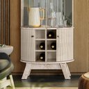 Ver imagem 6 de Cristaleira para Sala de Jantar 4 Portas Vidro Curvo com Espelho Led e Nicho Garrafeiro Marina