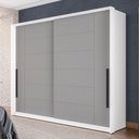 Ver imagem 1 de Guarda-roupa Casal Lisboa 2 Portas 2 Gavetas Branco/cinza - Politorno