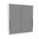 Ver imagem 2 de Guarda-roupa Casal Lisboa 2 Portas 2 Gavetas Branco/cinza - Politorno