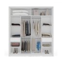 Ver imagem 3 de Guarda-roupa Casal Lisboa 2 Portas 2 Gavetas Branco/cinza - Politorno
