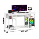 Ver mais imagens de Escrivaninha Mesa Gamer Alfa Escritório Trabalho Notebook Estudo Moveis House Branco