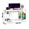 Escrivaninha Mesa Gamer Alfa Escritório Trabalho Notebook Estudo Moveis House Branco - 8