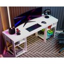 Ver imagem 3 de Escrivaninha Mesa Gamer Alfa Escritório Trabalho Notebook Estudo Moveis House Branco