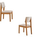 Ver imagem 2 de Kit 2 Cadeiras para Sala de Jantar Jade Marrom/Castanho/Creme/Off White