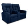 Poltrona 2 Lugares Reclinável Berlim Veludo Light Azul - 3