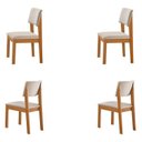 Ver imagem 2 de Kit 4 Cadeiras para Sala de Jantar Jade Marrom/Castanho/Creme/Off White