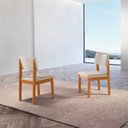 Ver imagem 1 de Kit 6 Cadeiras para Sala de Jantar Jade Estofadas em Suede Castanho e Off White Marrom/Creme