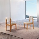 Ver imagem 1 de Kit 6 Cadeiras para Sala de Jantar Jade Estofadas em Suede Castanho e Off White