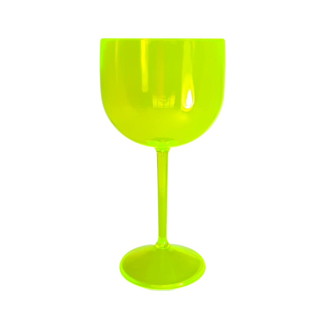 5 Taças De Gin Acrílico Neon 550 ML: Amarelo Neon - 2