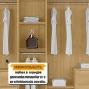 Ver imagem 5 de Guarda-Roupa Casal Monte Carlo 2 Portas Ripadas de Correr com Espelho 4 Gavetas Internas e Maleiros Marrom/Cinamomo
