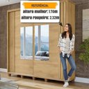 Ver imagem 4 de Guarda-Roupa Casal Monte Carlo 2 Portas Ripadas de Correr com Espelho 4 Gavetas Internas e Maleiros Marrom/Cinamomo