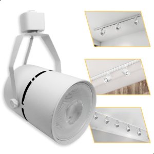 Spot Fenda Redondo Branco E27 Par30 para Trilho Eletrificado sem Lâmpada