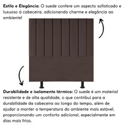 Cabeceira Estofada Cama Solteiro 100 Cm Lídia Suede e Frame Marrom - 5