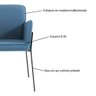 Poltrona Decorativa Base em Aço Preto Barry Linho Azul Jeans - Gran Belo - 3