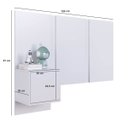 Ver imagem 5 de Cabeceira para Cama de Solteiro com Mesa de Cabeceira Zurique Branco