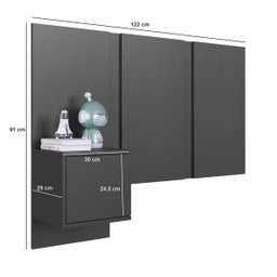 Cabeceira para Cama de Solteiro com Mesa de Cabeceira Zurique - 5