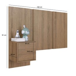 Cabeceira para Cama de Solteiro com Mesa de Cabeceira Zurique - 5