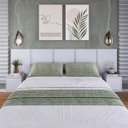 Ver imagem 1 de Cabeceira para Cama de Casal com Mesas de Cabeceira Zurique Branco