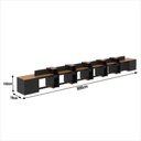 Ver imagem 7 de Estação de Trabalho 12 Lugares Office Smart 12 Mesas 10 Armários 4 Aparador - Preto e Cedro