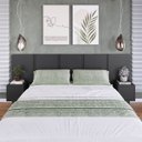 Ver imagem 1 de Cabeceira para Cama de Casal com Mesas de Cabeceira Zurique Cinza