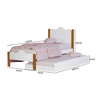 Cama de Solteiro + Auxiliar Meninas Segurança 100% MDF Nina:‎ Branco/Nature - 5