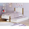 Cama de Solteiro + Auxiliar Meninas Segurança 100% MDF Nina:‎ Branco/Nature - 1