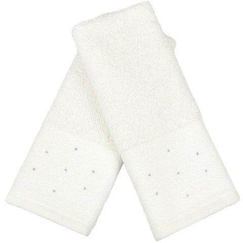 Kit 5 Toalha Lavabo Cristal Natalina 30x50cm Off White