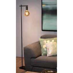 Luminária Chão Moderna Coluna Metálica Slim Base Retangular para 1 Lâmpada E27 1,30m - Preta - 2