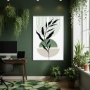 Ver imagem 1 de Quadro Decorativo Arte Ramos Verde 70x50cm Mold Branca