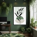Ver imagem 2 de Quadro Decorativo Arte Ramos Verde 70x50cm Mold Branca