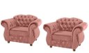 Ver imagem 2 de Quatro Poltronas Chesterfield Merlo - Suede Rosa / Decoração, recepção , barbearia, sala tv e