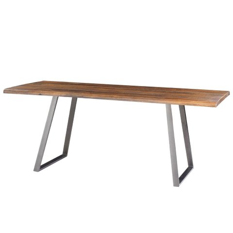 Mesa Jantar Boston Cor Rustic Brown Base Aço Grafite 220cm - 38383