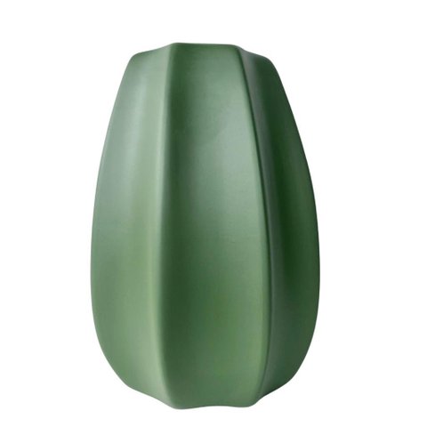 Vaso Centro de Mesa Verde Oliva Moderno Trabalhado Cerâmico