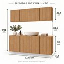 Ver imagem 7 de Conjunto de Banheiro com Aéreo e Balcão 4 Portas Suspenso 123,5cm Multimóveis MP5542 Madeirado