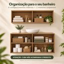 Ver imagem 5 de Conjunto de Banheiro com Aéreo e Balcão 4 Portas Suspenso 123,5cm Multimóveis MP5542 Madeirado