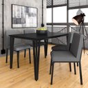 Ver imagem 1 de Mesa com 4 Cadeiras Industrial 1,36 Denver Pt/pt/cz - Móveis Arapongas Preto Fosco/preto/linho