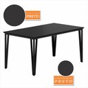 Ver imagem 2 de Mesa com 4 Cadeiras Industrial 1,36 Denver Pt/pt/cz - Móveis Arapongas Preto Fosco/preto/linho
