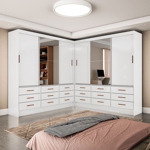 Closet Sevilha 6 Portas Casal Duplo Plus 18 Gavetas Carioca Moveis
