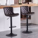 Ver imagem 2 de Banqueta Giratória Alta para Cozinha Balcão Bar Os 50 Cor Marrom Kit com 2 Unidades