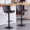 Banqueta Giratória Alta para Cozinha Balcão Bar Os 50 Cor Marrom Kit com 2 Unidades - 2
