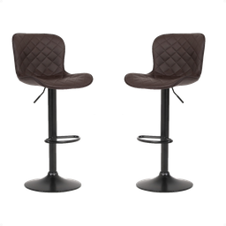 Banqueta Giratória Alta para Cozinha Balcão Bar Os 50 Cor Marrom Kit com 2 Unidades - 1