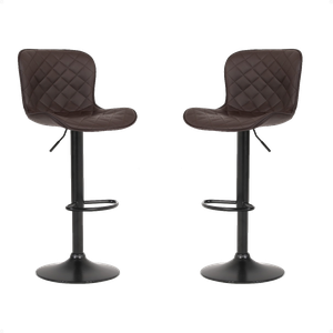 Banqueta Giratória Alta para Cozinha Balcão Bar Os 50 Cor Marrom Kit com 2 Unidades