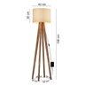 Luminária Chão 1,58m Abajur Coluna Madeira Piso Sala Escrito:Marrom - 3