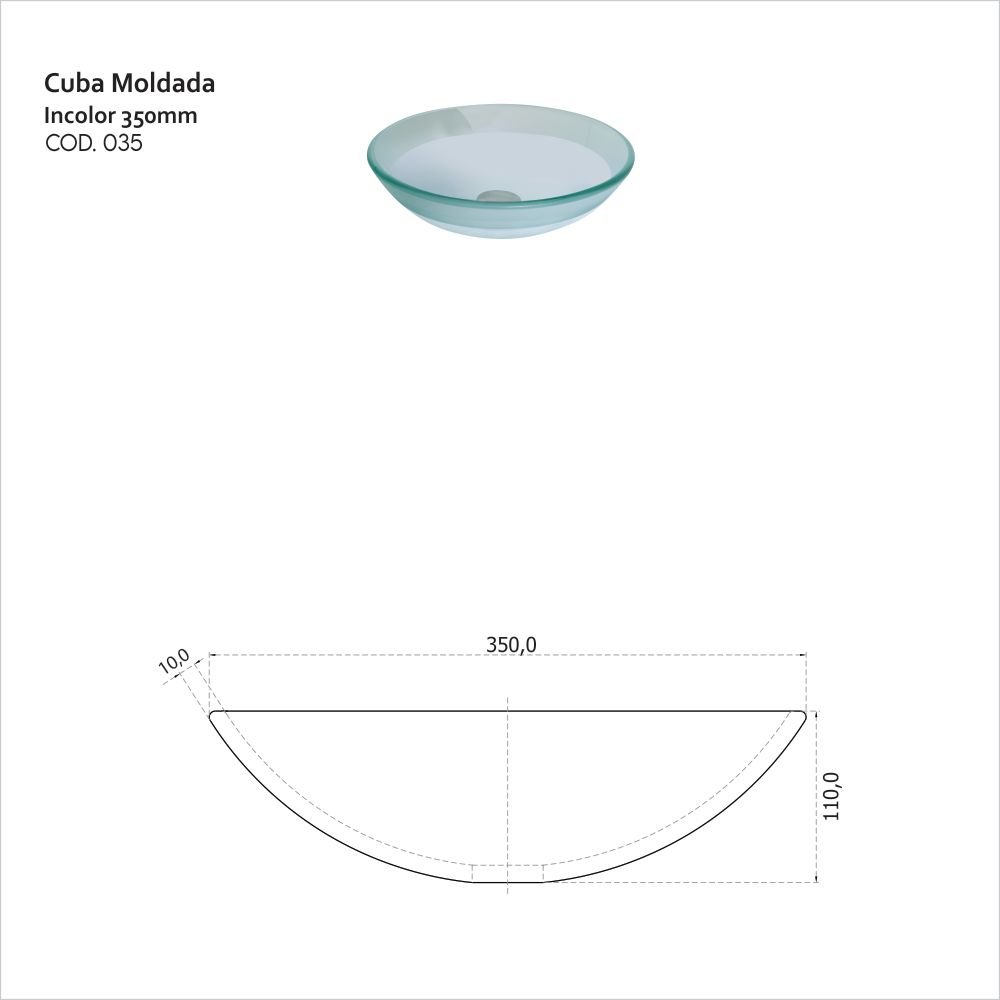Cuba Vidro Moldado 35 X 35 cm - 2